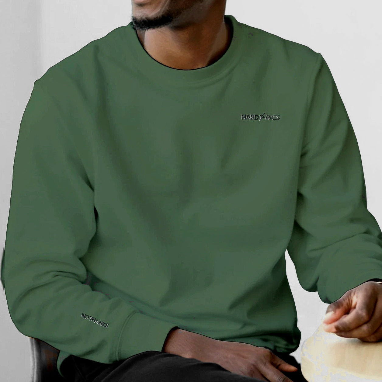 No Thanks Sweatshirt | Grey detail