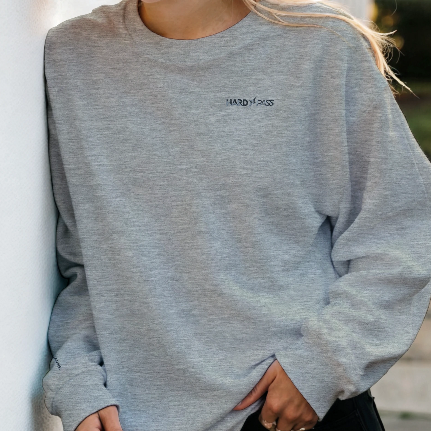 No Thanks Sweatshirt | Grey detail